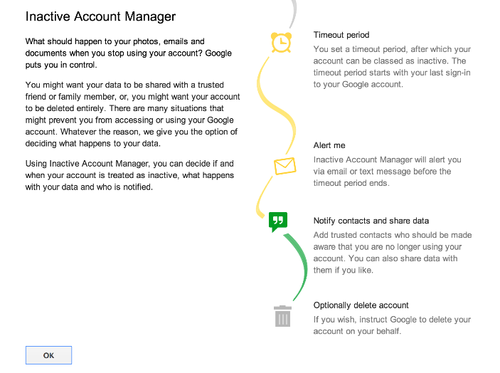 Google Inactive account manager