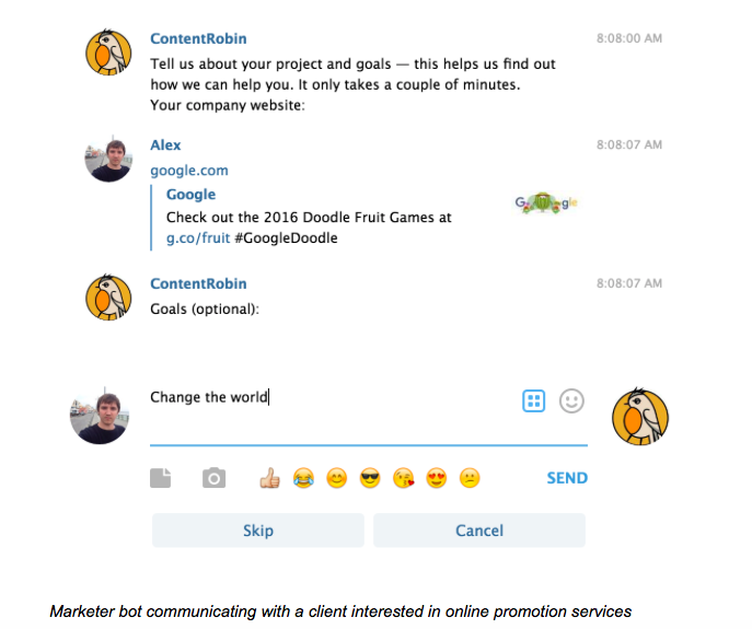 marketer-bot-communicating-with-a-client